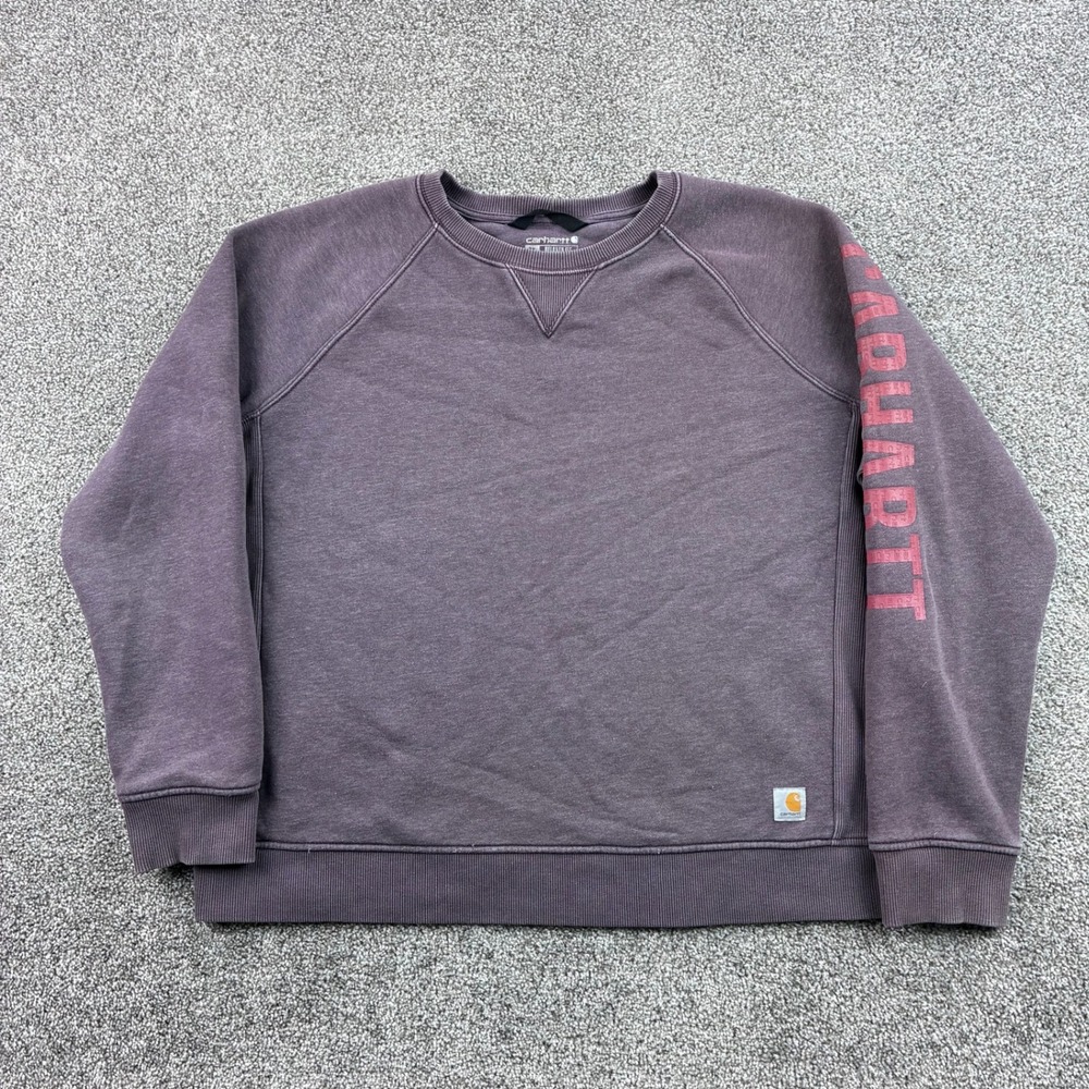 Carhartt Sweatshirt Women's 2X Purple Cotton Blend Relaxed Fit Logo 104410 V27